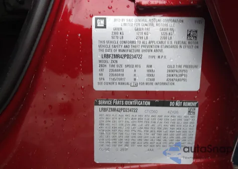 2023 Buick Envision Preferred Awd из США, поврежденный, VIN LRBFZMR42PD234722